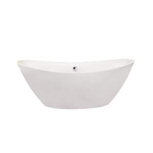 Allegra 71 in. Acrylic Flatbottom Soaking Non-Whirlpool Soaking Bathtub in White
