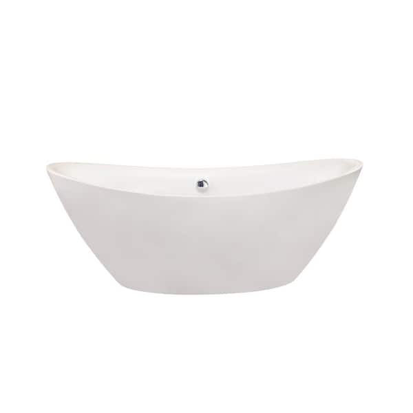 Allegra 71 in. Acrylic Flatbottom Soaking Non-Whirlpool Soaking Bathtub in White