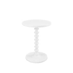 Spencer 17 in. W x 17 in. D x 22.25 in. H White Round Wood End / Side Table
