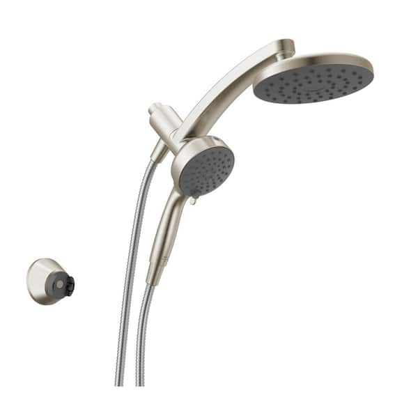 PivotPro 6-Spray Wall Mount Dual Fixed and Handheld Shower Head in Spotshield Brushed Nickel