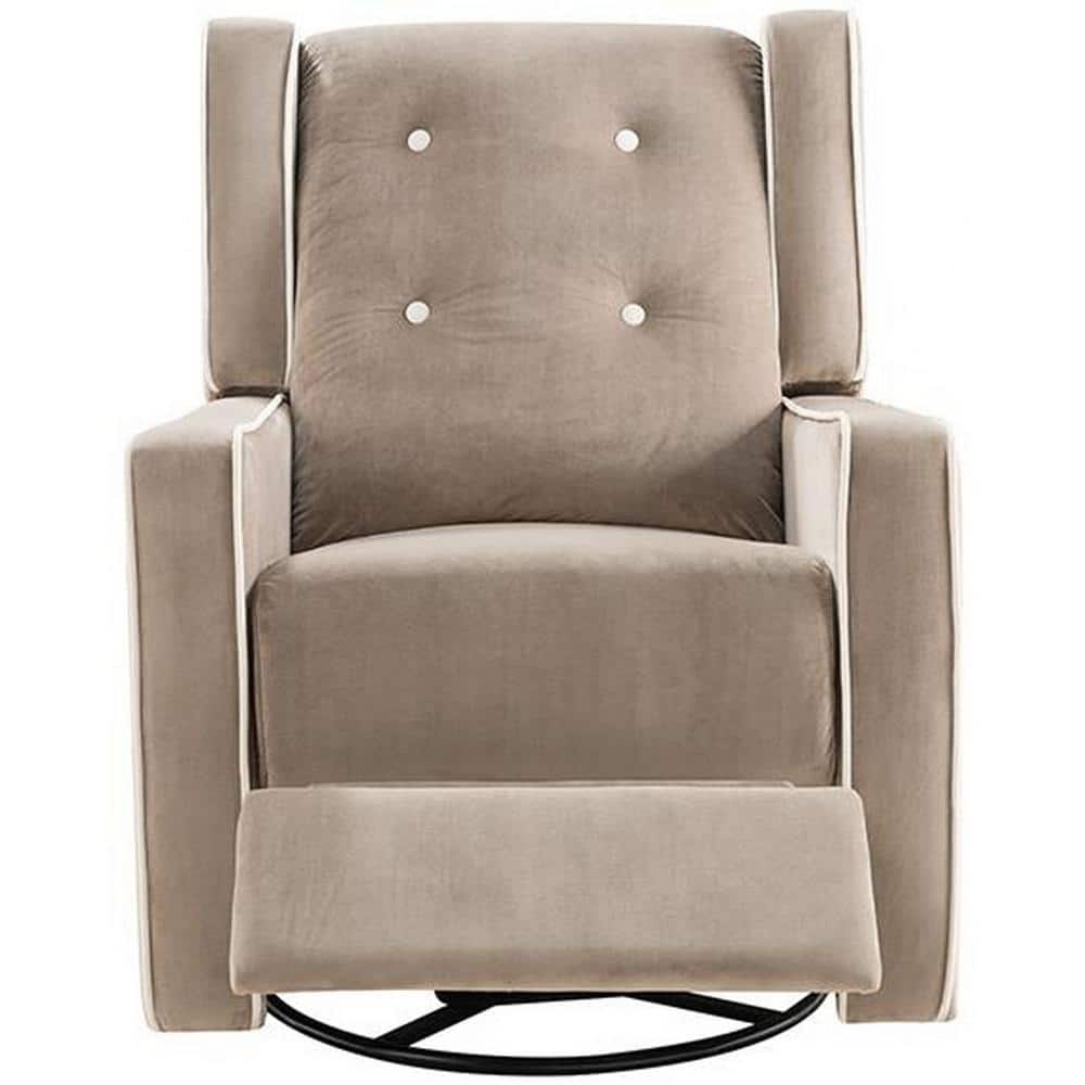 HOMESTOCK Mocha, Microfiber Swivel Glider Recliner Rocker, Nursery