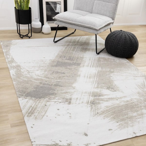 Lirien Collections 5 ft. x 8 ft. White Organic Indoor Area Rug