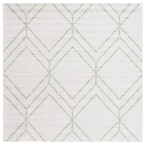 Adirondack Ivory/Sage 4 ft. x 4 ft. Diamond Square Area Rug