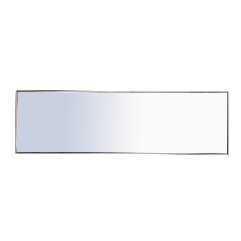 Elegant Silver Metal Frame Rectangular Mirror 18x60