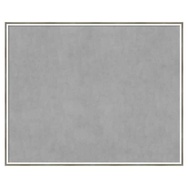 Amanti Art Lucie Silver White 41 in. x 33 in Framed Magnetic Board