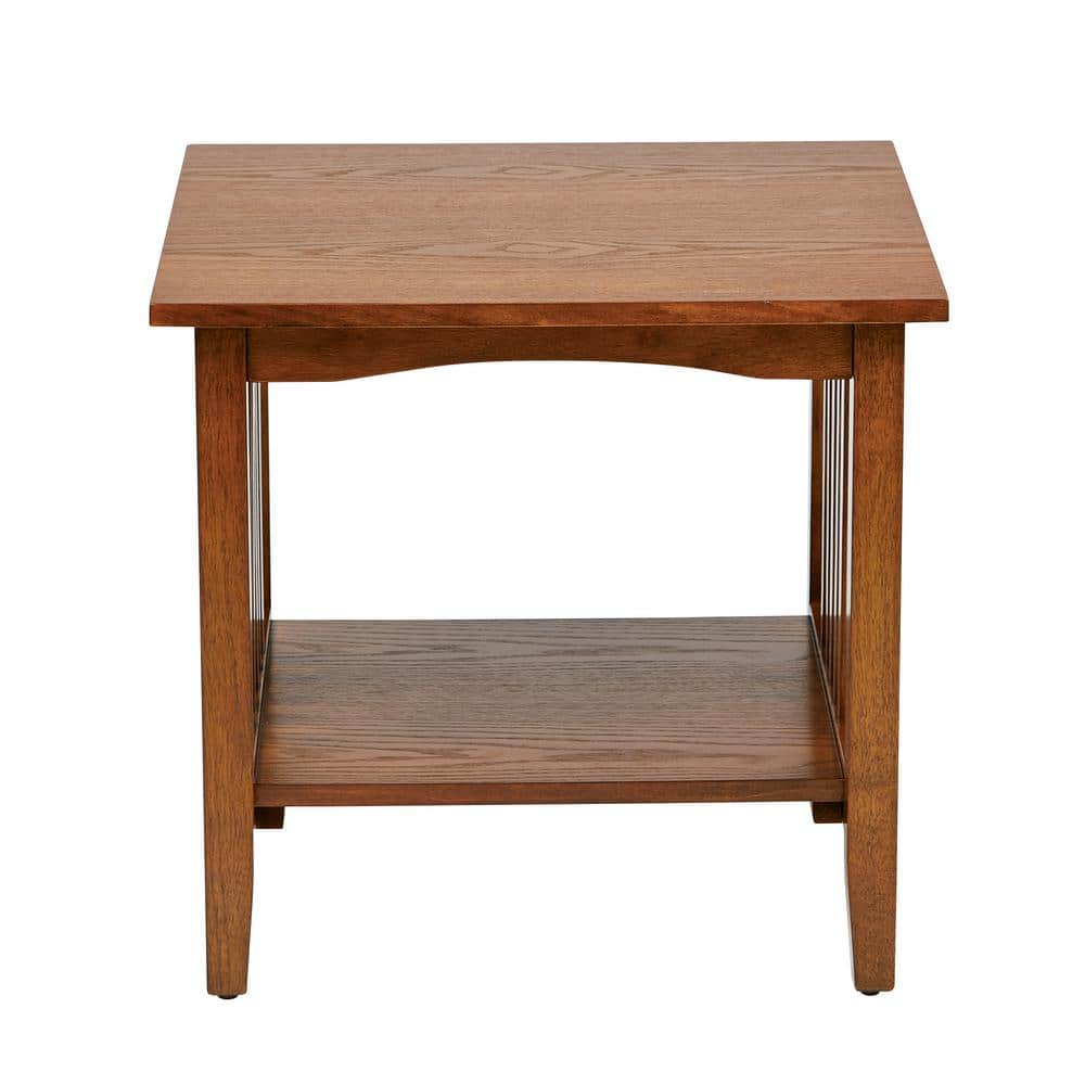 Sierra 20" Brown Wood End Table with Storage Shelf