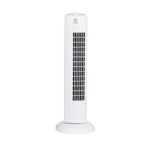 28 in. 3 fan speeds Tower Fan in White with Sturdy Base and Dense Netted Air Outlet