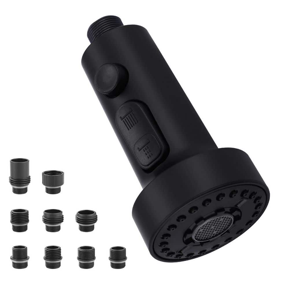 3-Function Pull-Down Kitchen Faucet Sprayer Head Replacement with 9-Adapter Universal Kit in Matte Black price history on PriceWatchPro