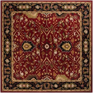 John Red 6 ft. Square Area Rug