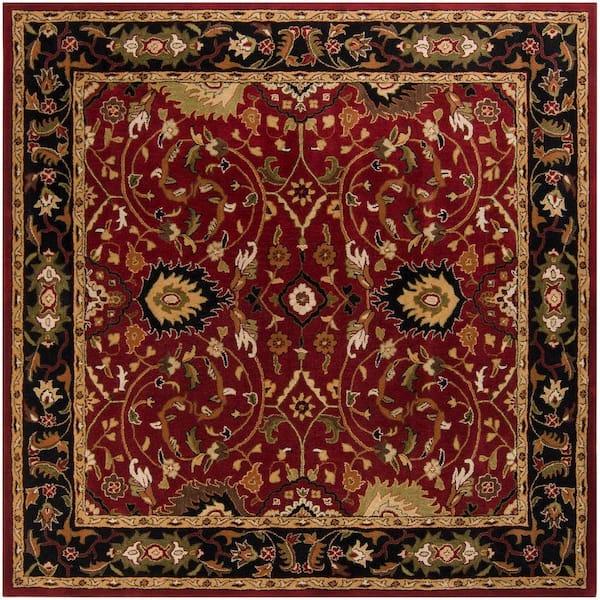 Livabliss John Red 6 ft. Square Area Rug