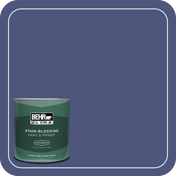BEHR ULTRA 1 qt. #620D-7 Deep Indigo Extra Durable Semi-Gloss Enamel Interior Paint & Primer