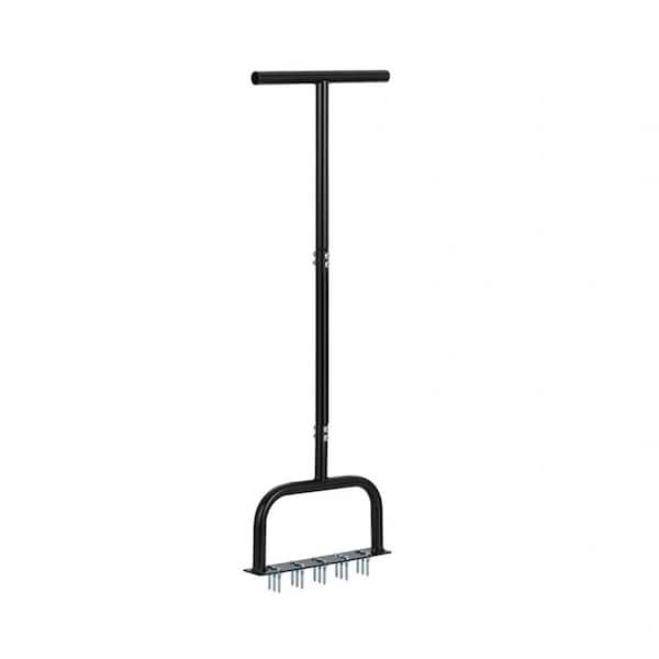 ITOPFOX 35 in. Stainless Steel Handle Garden Rake - Hand Tool for Yarn or Lawn Cleaning or Organizing