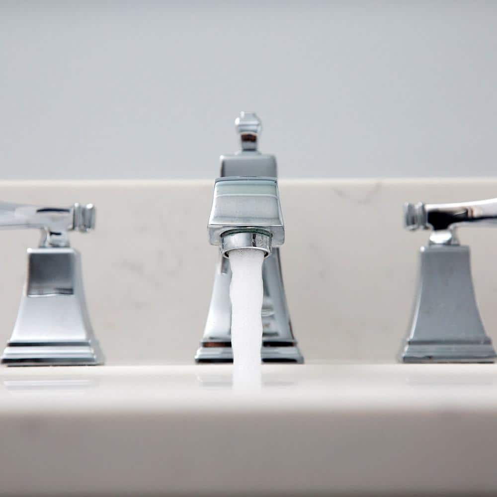 Rainier Square Chrome 8 in. Widespread Polished Bathroom Faucet