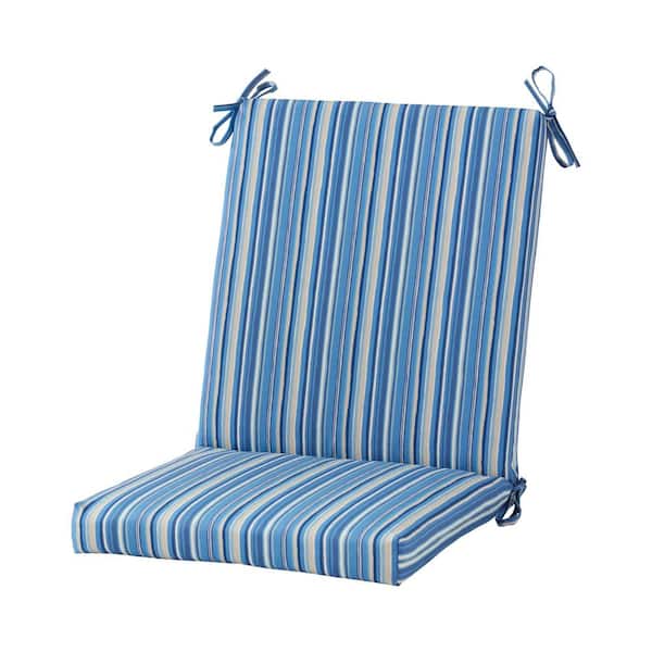 20 in x 19 in Outdoor High Back Chair Pad, Sapphire Stripe