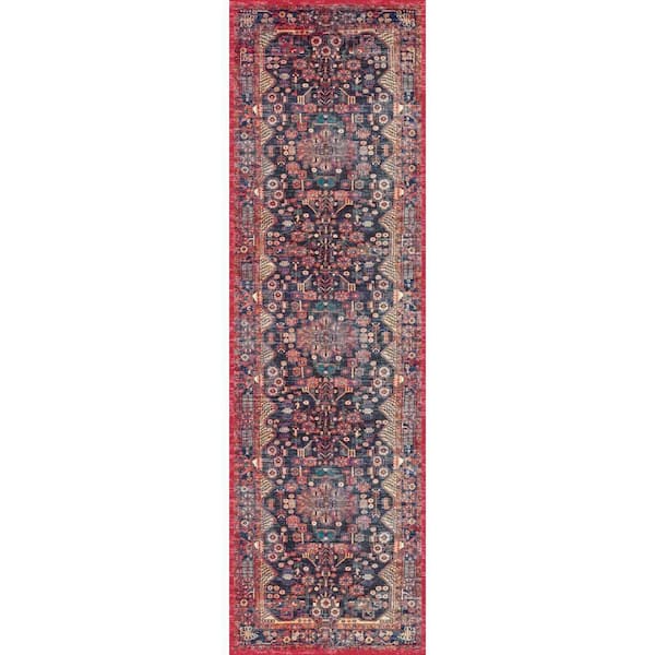 Nourison Fulton Red 2 ft. x 8 ft. Vintage Persian Traditional Kitchen Runner Area Rug