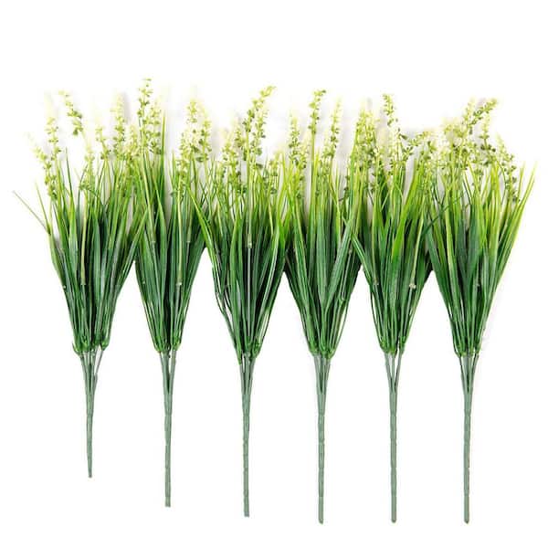 Afoxsos 4 in. H Green Artificial Monkey Grass Plant, 12 Bundles, UV ...