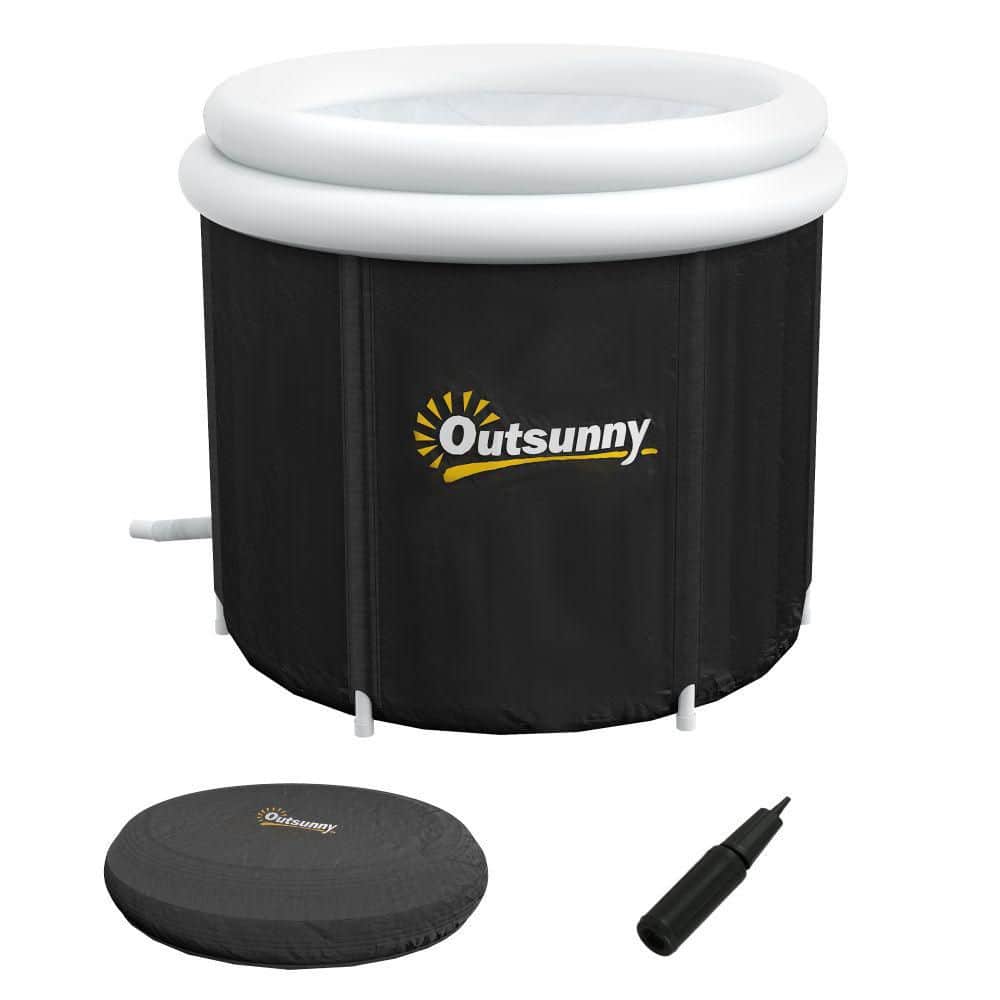 Black 79 Gal. Outdoor Portable Cold Plunge Tub with Thermo Lid, Cover and Carry Bag for Athletes Recovery price history on PriceWatchPro