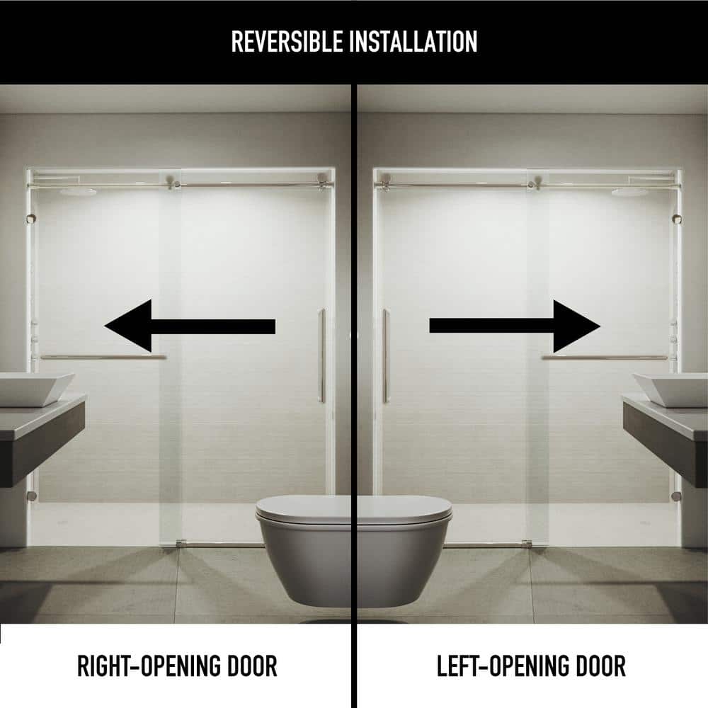Ferrara 73" Frameless Sliding Shower Door with Clear Tempered Glass