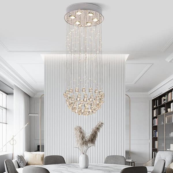 Maxax Albany 6-Light Clear Unique Chandelier with Crystal Accents