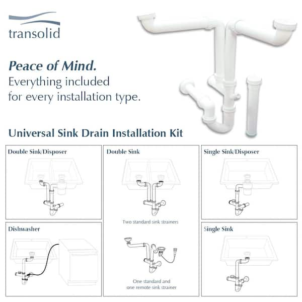 Transolid Radius All In One Undermount Granite 32 In Equal Double Bowl Kitchen Sink In White K Rude3118 01 The Home Depot