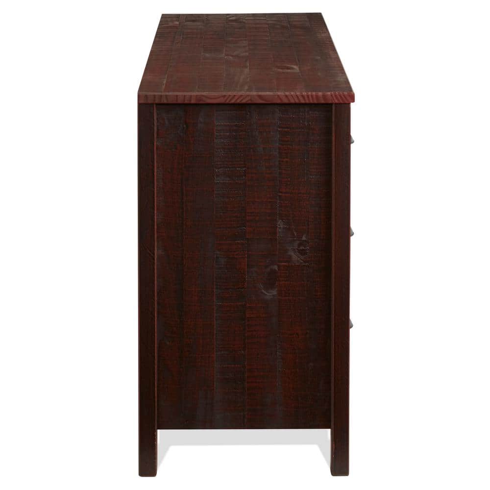 Farmhouse Walnut Double Dresser with Felt-Lined Drawers