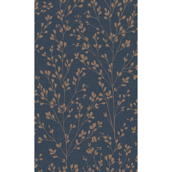 Walls Republic Blue Minimalist Tropical Leaves Printed Non-Woven Non-Pasted Textured Wallpaper 57 Sq. Ft.