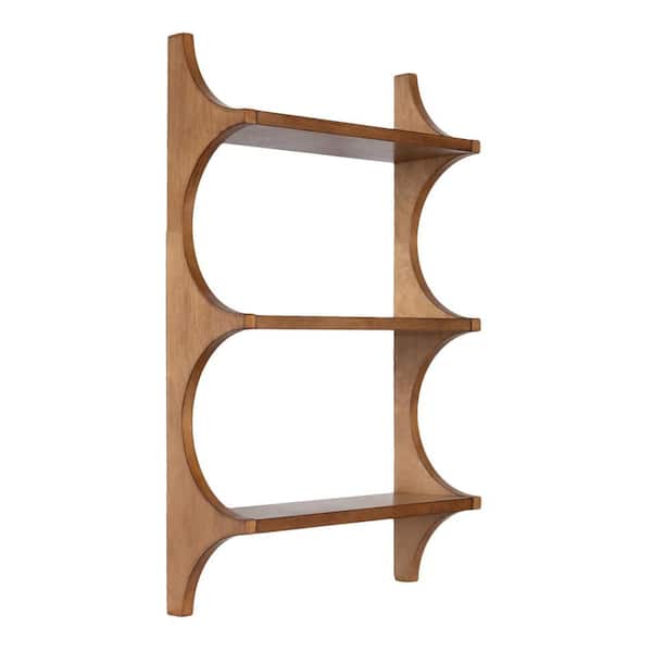 Scarlotte 18 in. W x 6 in. D Rustic Brown Wood Decorative Wall Shelf