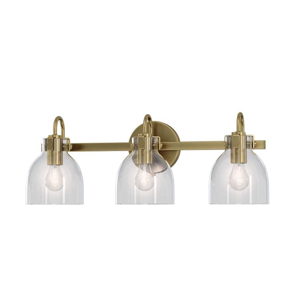 Foxhall 23 in. Plug and Play 3-Light Lacquered Brass Vanity Light with SkyPlug price history on PriceWatchPro