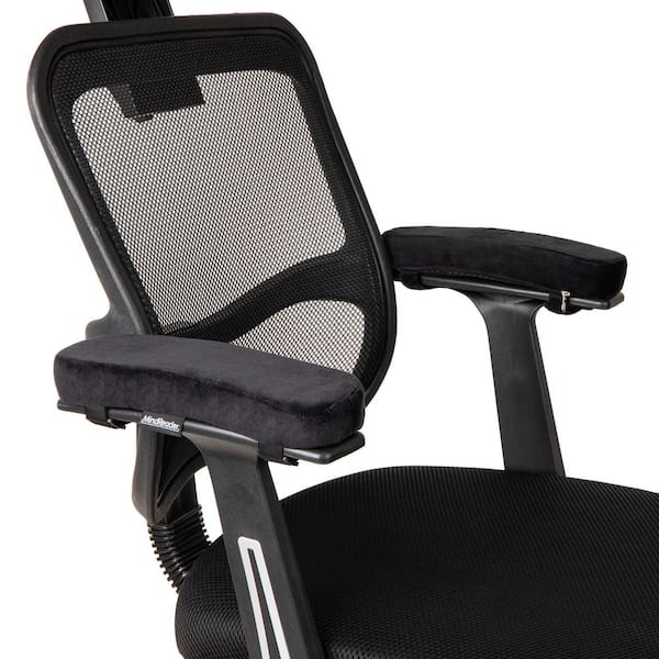 Air-Cloud Memory Foam Armrest Pads, Office & Gaming Chair Arm Rests, Elbow Support with Washable Cover, Black