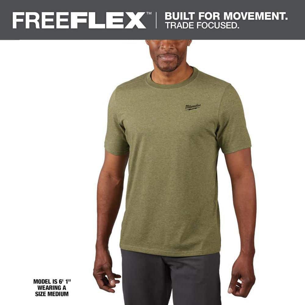Men's Medium Green Cotton/Polyester Short-Sleeve Hybrid Work T-Shirt price history on PriceWatchPro