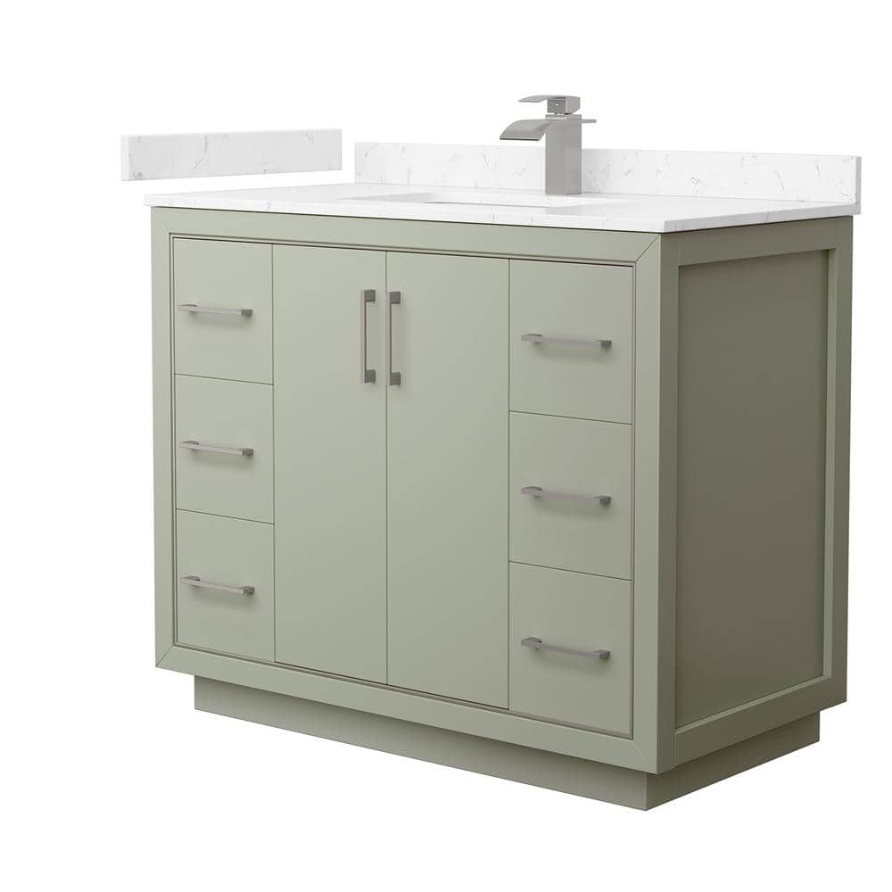 Icon 42 in. W x 22 in. D x 35 in. H Single Bath Vanity in Light Green with Carrara Cultured Marble Top price history on PriceWatchPro