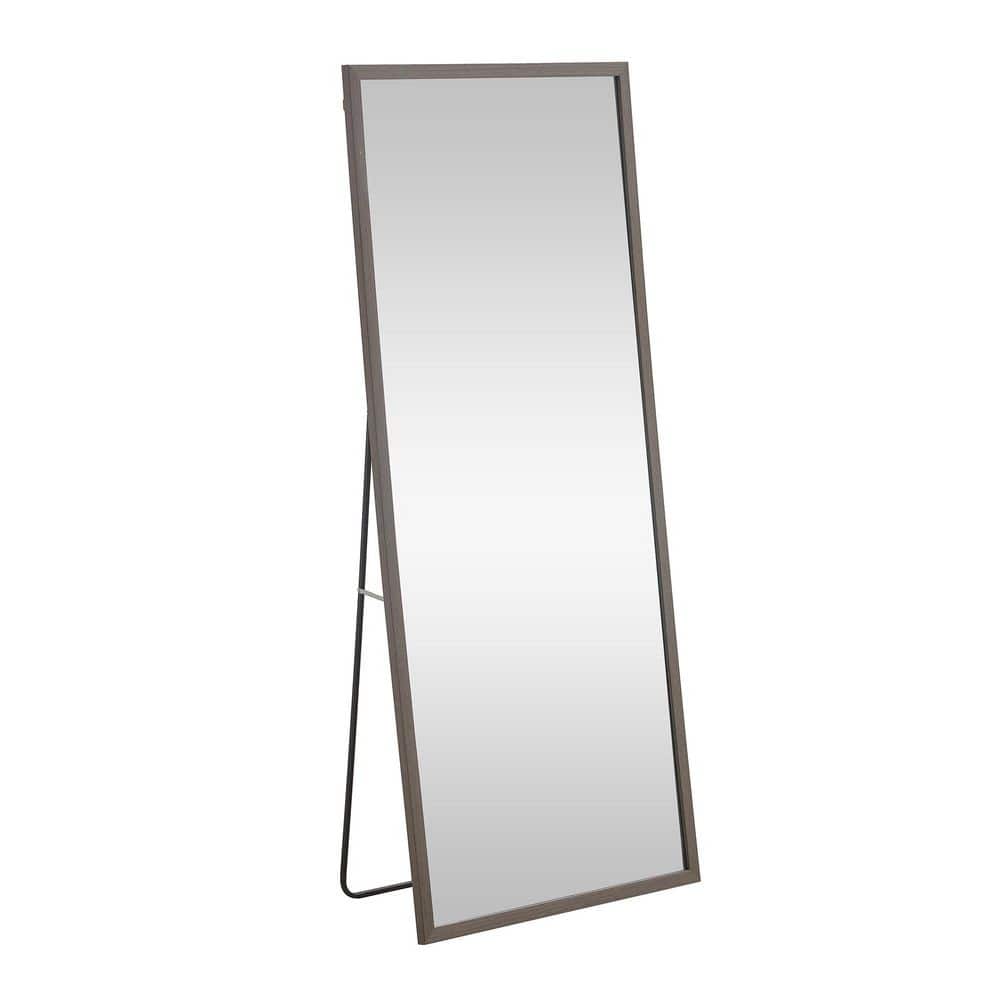Gray 31.5 in. W x 71 in. H Wooden Frame Full Body Mirror Floor Standing Ful