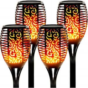 Solar Lights Outdoor Upgraded 43 in. 96 LED Waterproof Flickering Flames Torch Lights Outdoor (4-Pack)