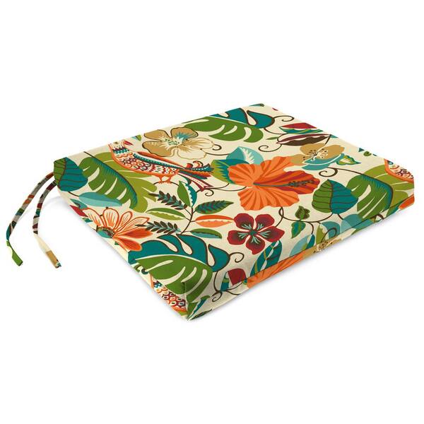 Jordan Manufacturing 19 in. L x 17 in. W x 2 in. T Outdoor Seat Cushion in Lensing Jungle