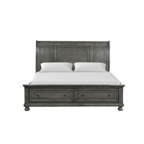Meade Gray Wood King Panel Beds
