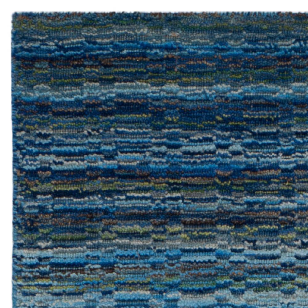Handmade Blue Wool Runner Rug 2'3" x 10'