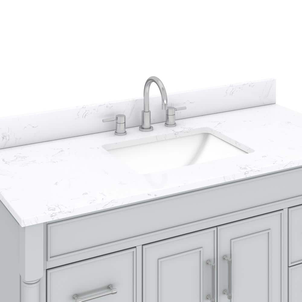 Light Gray 49'' Single Bathroom Vanity with Engineered Stone Top