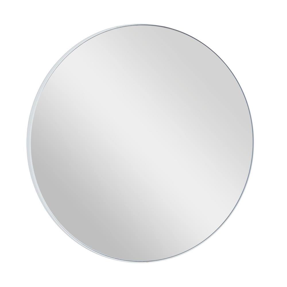 23.75'' Matte Gold Minimalist Round Frameless Wall Mirror