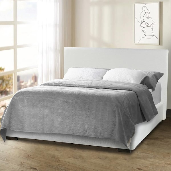 Bedwyr White Rubberwood Frame Queen Platform Bed