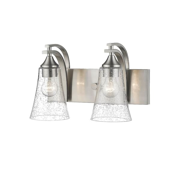 Millennium Lighting Natalie 14.5 in. W 2-Light Satin Nickel Bathroom Vanity Light