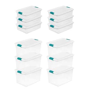 64-Qt. Plastic Stacking Container in Clear (6-pack) and 32-Qt. Plastic Stacking Container in Clear (6-pack)