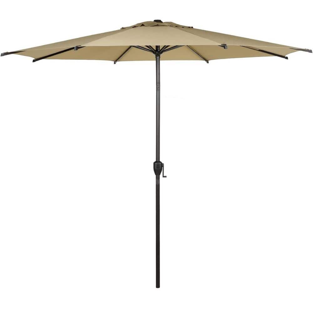 9 ft. Steel Market Tilt Patio Umbrella in Tan