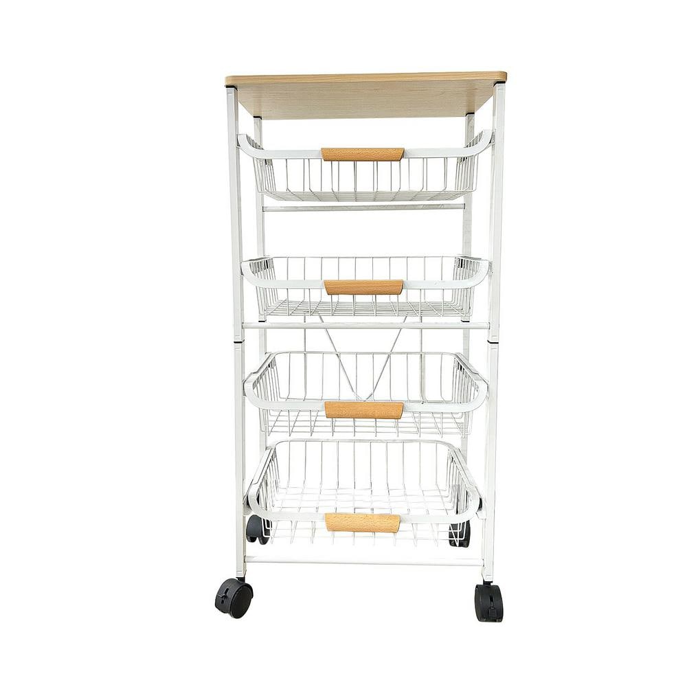 Yescom 2x Metal Rolling Utility Cart Storage Organizer Kitchen