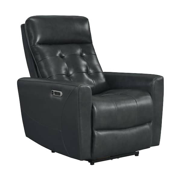 Picket House Furnishings Astro Jazz Charcoal Standard Recliner with Power Headrest and USB