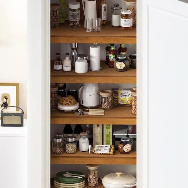 5-Pack Brown 24 in. W x 16 in. D x 2.6 in. H Wire Shelf Covers, Bamboo Wire Rack Covers for Pantry, Closet