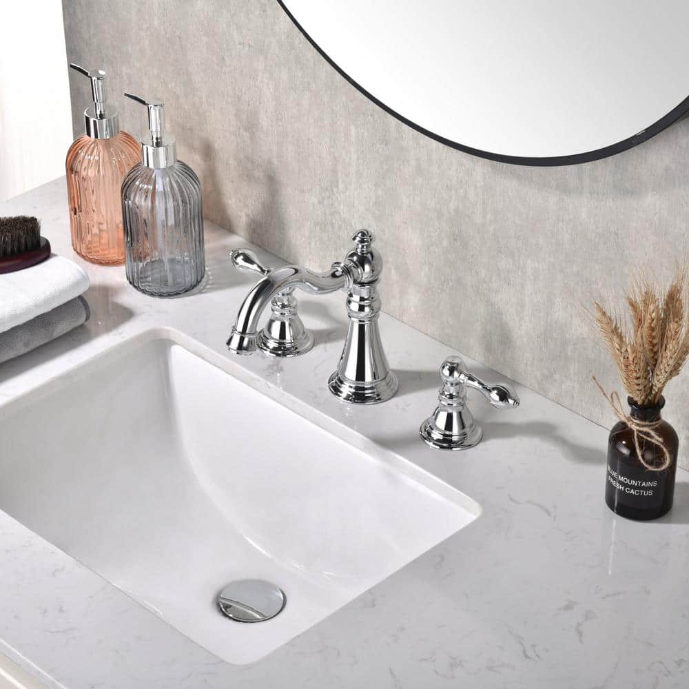Polished Chrome Traditional Widespread Bathroom Faucet