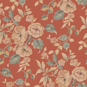 Alyworth Trail Terracotta Multi-Colored Wallpaper Sample