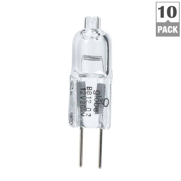 Globe Electric 20-Watt JC Clear Halogen G4 Bi Pin Base Light Bulb (10-Pack)