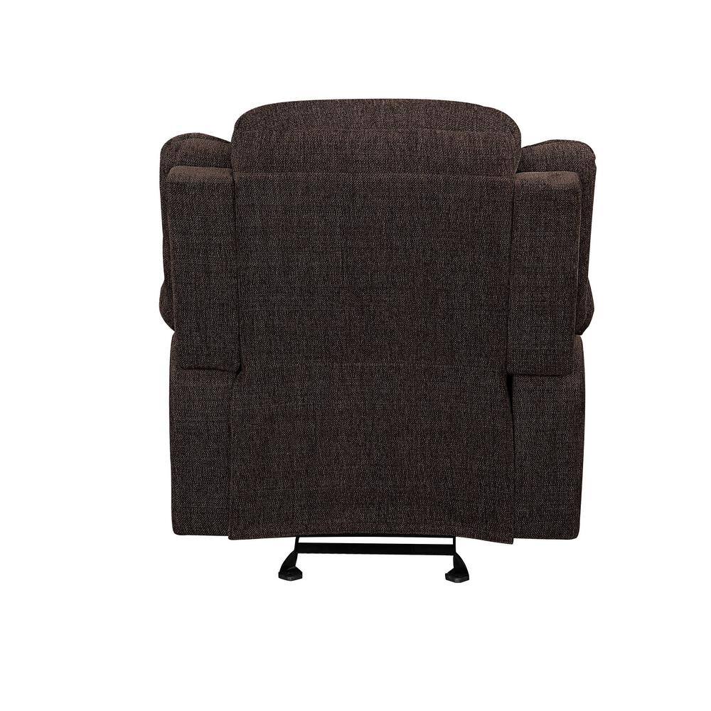Brown Velvet Recliner with Wood Frame