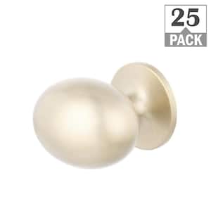 Large Football 1-3/8 in. Champagne Classic Oval Cabinet Knob (25-Pack)